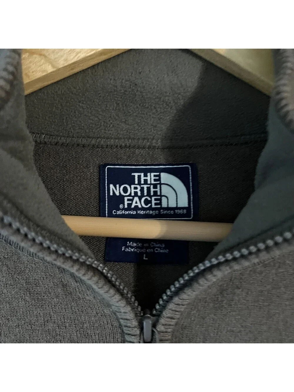 Men’s The North Face 1/4 Zip Wool Blend Sweater Brown Heathered A72H